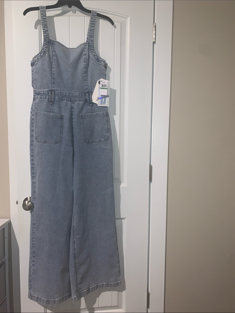 Tinseltown Light Blue Denim Wide-Leg Women's Overalls
